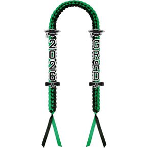 Graduation Leis 2025, Class of 2025 Grad Ribbon Leis with Pins, Grad Necklace Handmade Braided Necklace, Graduation Gifts for Women and Men (Black & Red) in Saudi Arabia