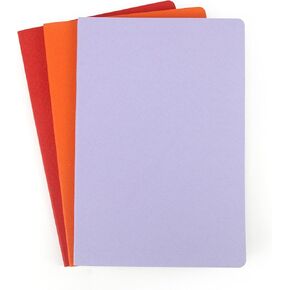 Soft Sided Journal Notebook 3 Pack - 5.6“x8.3" - Made of sustainable and excellent quality paper, simple, natural, portable and flexible design, , suitable for office, school (light purple&orange&red） in Kuwait
