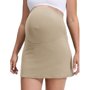 Crz Yoga Butterluxe الأمومة تنانير عالية الخصر للنساء A خط الجولف تنس التمرين الحمل غير الرسمي مع جيوب السراويل القصيرة in Kuwait