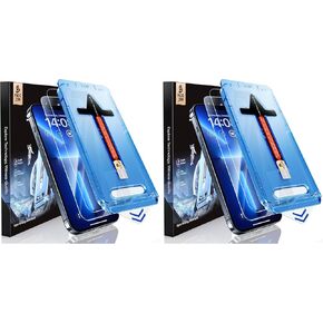 MAGIC JOHN 2 Pack for iPhone 13 Pro Max/iPhone 14 Plus 6.7 inch Tempered Glass Screen Protector, Auto Dust-Elimination Installation, Bubble Free, HD Clear, Easy Installation in Kuwait