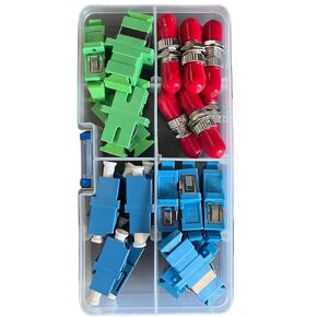 Fibershack - Fiber Optic Coupler Kit - Fiber Optic Connector Kit Includes 26 Fiber Optic Couplers - ST LC SC/APC SC - Fiber Connector Kit Comes in a Premium Hard Plastic Snap Lock case in Kuwait