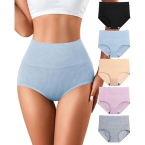 J-pone Womens Underwear Cotton High Waisted Strech Soft Full Coverage Briefs Ladies Postpartum Panties 5 Pack in Saudi Arabia