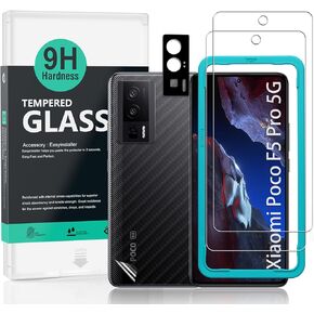 Ibywind Screen Protector for Xiaomi Poco F5 5G(6.67") 2 Pack+1 Pack Camera Len Protector+1 Back Film,9H Tempered Glass,HD,Scratch Resistant,Bubble Free,Easy Install in Saudi Arabia
