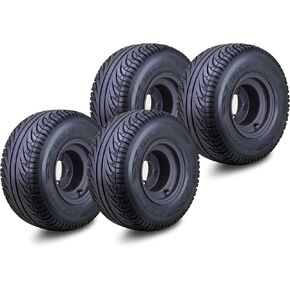 ROADGUIDER Golf Cart Tire Wheel Assembly 18X8.5-8 installed 4 Lugs on 4" PCD Silver Rim, Set 4-14039 in Kuwait