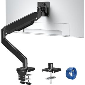 ماونت اب حامل شاشة مكتبي يناسب شاشة عريضة شديدة التحمل مقاس 22-42 انش، حامل شاشة مفرد بنابض غاز يحمل ما يصل الى 33 باوند، ذراع شاشة عريض للغاية مع مشبك / قاعدة جروميت in Kuwait