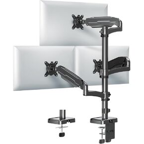 MOUNT PRO Triple Monitor Mount for Max 32" Computer Screen, Adjustable 3 Monitor Desk Mount, up to 19.8lbs Each, Gas Spring Monitor Arm with Tilt Swivel Rotation, VESA Mount 75x75/100x100mm in Kuwait