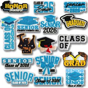 16PCS Graduation Shoe Charms, Senior Graduate Class Of Congrats 2025 Shoes Charm, Graduation Hat Cap PVC Shoe Decorations, Buckle Accessories, Clog Pins, Charms Buttons for Students, Teachers, and School Gifts Boys, Kids, Girls, Women in Kuwait