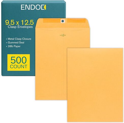 6x9 Clasp Envelopes – 500 Pack Brown Kraft Catalog Envelopes with Clasp Closure & Gummed Seal – 28lb Heavyweight Paper Mailing Manila Envelopes for Home, Office, Business, Legal, or School in Saudi Arabia