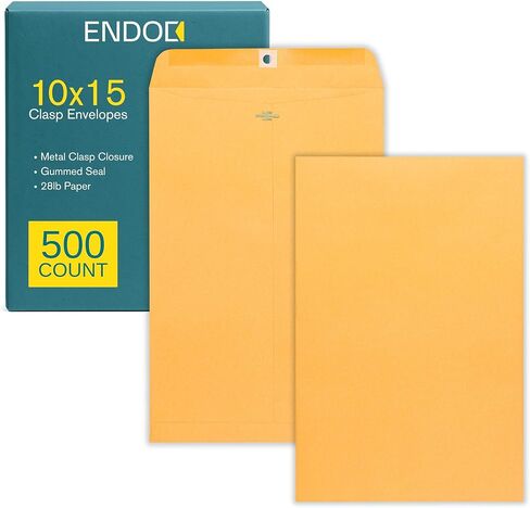6x9 Clasp Envelopes – 500 Pack Brown Kraft Catalog Envelopes with Clasp Closure & Gummed Seal – 28lb Heavyweight Paper Mailing Manila Envelopes for Home, Office, Business, Legal, or School in Saudi Arabia