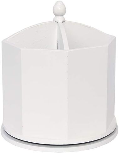 Spinning Desktop Organizer – Gray 4 Compartment Rotating Mail and Stationary Holder – Quality Wooden Design – Pen and Pencil Cup and Sorter – by Designstyles in Kuwait