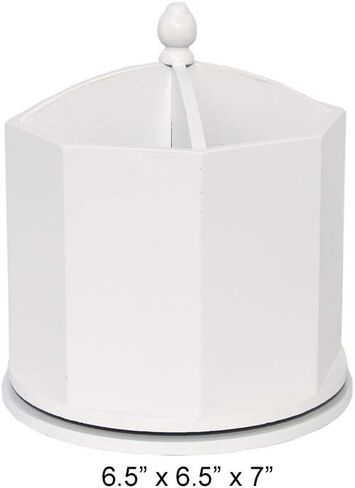 Spinning Desktop Organizer – Gray 4 Compartment Rotating Mail and Stationary Holder – Quality Wooden Design – Pen and Pencil Cup and Sorter – by Designstyles in Kuwait