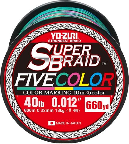 Yo-Zuri Superbraid 660 yd Floating Braid, 5-Color, 40 lb in Saudi Arabia