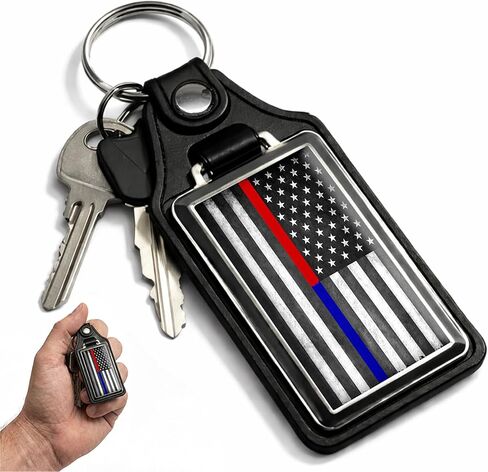 Brotherhood Law Enforcement Firefighter Flags Key Ring For Men Heavy Duty Car Keyring For Men and Women🗝️ in Kuwait