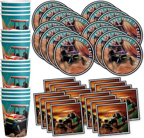 Motorcycle Biker Birthday Party Supplies Set Plates Napkins Cups Tableware Kit for 16 in Saudi Arabia