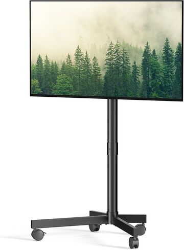 Mobile TV Cart Rolling TV Stand for 23-60 Inch LCD LED OLED Flat Curved Screens up to 88 lbs, Height Adjustable Portable TV Cart with Locking Wheels, Outdoor TV Stand Mount, Max VESA 400x400mm in Kuwait