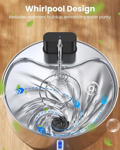 Wireless Cat Water Fountain with Sensor Operated 108oz 3.2L Stainless Steel Water Fountain Quiet BPA-Free Automatic Cat for Drinking, Easy Clean for Cats Dogs Pets in Kuwait