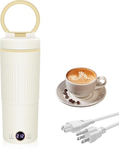 Portable Electric Kettle, 350ml Small Water Boiler with 4 Temperature Control, 304 Stainless Steel Travel Kettle with Auto Shut Off & Dry Off Protection, Water Heater for Coffee, Tea, Milk in Saudi Arabia