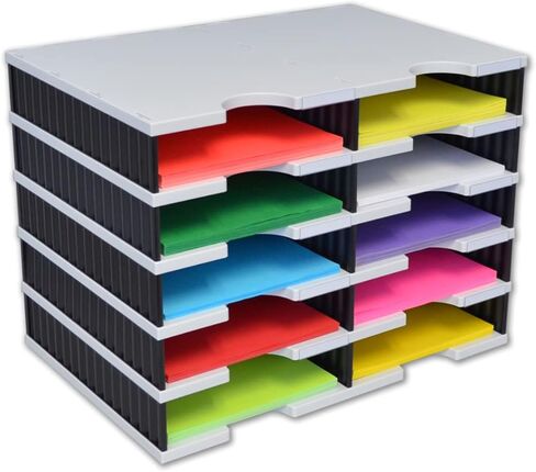 Ultimate Office TierDrop Storage Drawers Measure 9w x 12d x 4 3/4 Inches High for Desk Accessories and Supplies, Set of 2, Includes Color-Coded Finger Rings for Fast and Easy Access to Contents in Kuwait