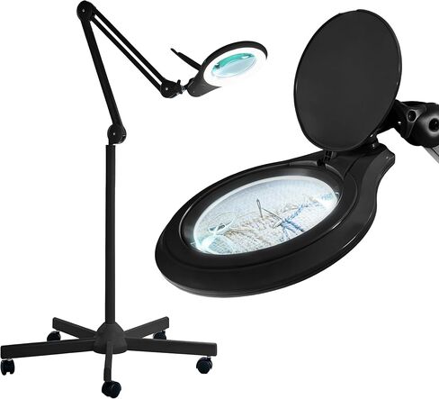 Neatfi (طراز جديد) Bifocals 1،200 Lumens LED LED مصباح مكبرة مع قاعدة متداول ، 5 diopter مع 20 diopter ، قابلة للضايق ، ذراع قابلة للتعديل (5 بوصات ، أسود) in Kuwait