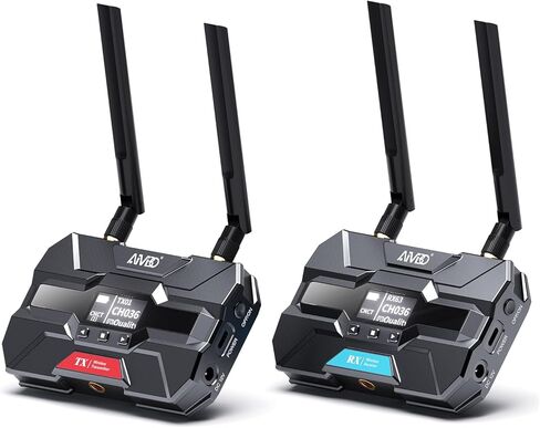 TIMBOOTECH Wireless Video Receiver, Supports Up to 4 Receivers, 1080P HD@60Hz, 2.4 & 5.8GHz, 1000FT Los Range, 66ms Latency, OLED Screen, Smart Channel HDMI Wireless System in Kuwait