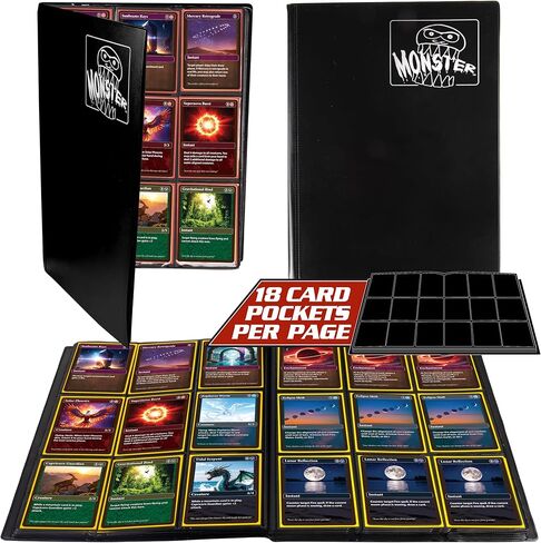 Monster 9 Pocket Trading Card Binder-ألبوم Orange غير لامع ، مضاد للسرقة ومضادة TCG Protection W. in Kuwait