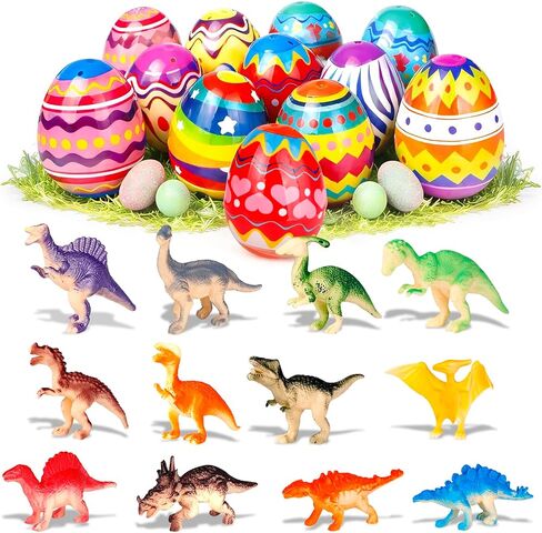 ألعاب Tinabless مليئة بيض عيد الفصح ، والبيض الملون الزاهية المليئة بالديناصورات لحفل الفصح لحزب الفصح ، و Easter Eggs Hunt ، وسلة عيد الفصح ، ومكافآت الفصل الدراسي (12 عبوة) in Kuwait