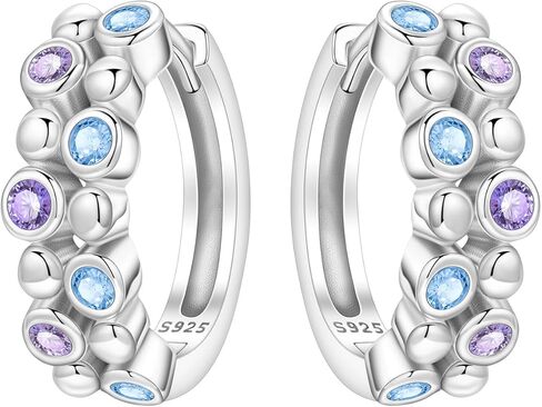 Earrings for Women, 925 Sterling Silver Hoop Earring Jewelry for Women, Colorful Cute Fashion Graduation Birthday Gifts for Teen Girls in Kuwait