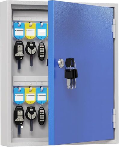 WeHere 40 Key Box Wall Mount, Metal Locking Key Cabinet Organizer with Key Tags Key Safe Security Storage Lockbox Holder for Valets, Hotels, Car and House Keys, Key Keeper Box in Kuwait