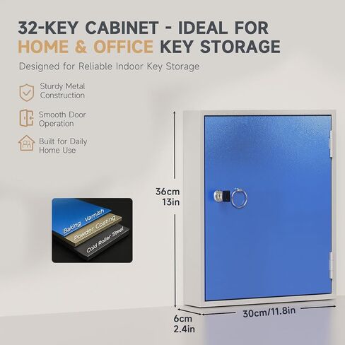 WeHere 40 Key Box Wall Mount, Metal Locking Key Cabinet Organizer with Key Tags Key Safe Security Storage Lockbox Holder for Valets, Hotels, Car and House Keys, Key Keeper Box in Kuwait