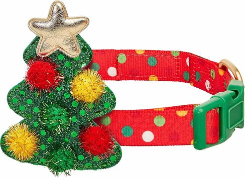 Blueberry Pet 4 Patterns Christmas Zigzag Chevron Adjustable Dog Collar with Holly Décor, Large, Neck 18"-26" in Saudi Arabia