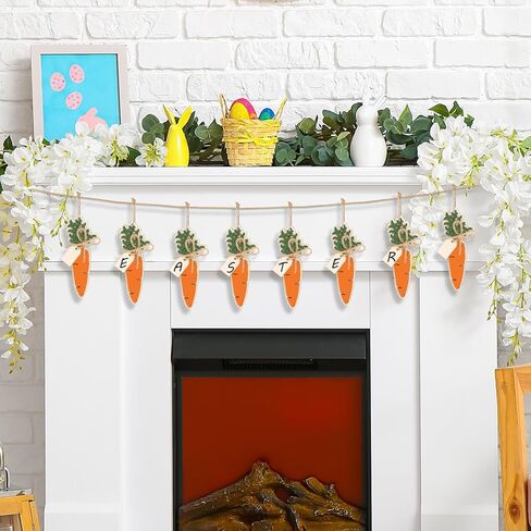 Easter Basket Name Tags Carrot Rustic Wooden Gift Tags Colorful Wood Cutouts Label Ornaments with Hemp Rope for Spring Holiday Party Farmhouse Tree, 6 Pcs in Kuwait