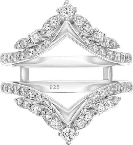 SHELOVES خاتم محسن خمر لخواتم الخطوبة منحني محسن الحرس الدائري 925 فضة Sz 5-10 in Kuwait