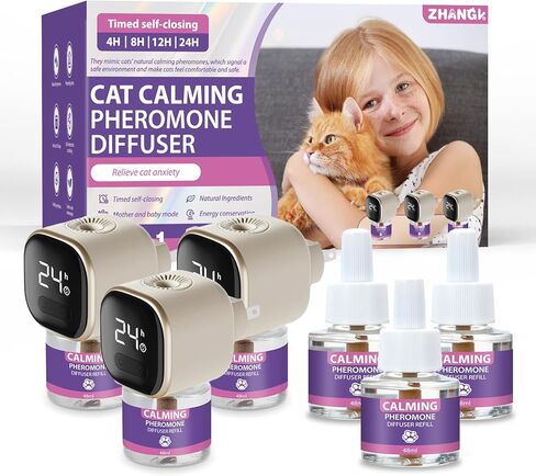 Cat Pheromones Calming Diffuser Refill 6 Pack Cat Calm Pheromones for Cats Refills Relieve Anxiety Stress Reduce Spraying Fighting 48ml/Bottle Fit All Common Diffusers Plug in in Kuwait