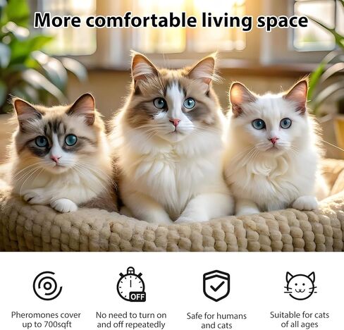 Cat Pheromones Calming Diffuser Refill 6 Pack Cat Calm Pheromones for Cats Refills Relieve Anxiety Stress Reduce Spraying Fighting 48ml/Bottle Fit All Common Diffusers Plug in in Kuwait
