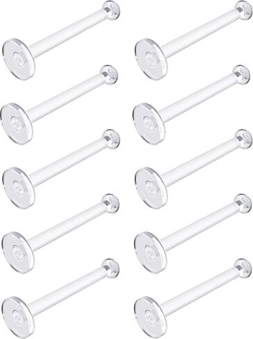 Flat Clear Tongue Ring For Work, Surgery - 14g Hypoallergenic Flat Tongue Rings For Women - 16mm (5/8) Flexible Straight Barbell Bioflex Plastic Tongue Piercing Retainer Jewelry Spacers (8pcs set) in Kuwait