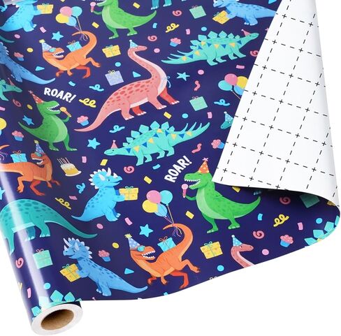 Laribbons Monster Truck Paper Truckible Wrapping Roll Mini Roll ، تصميم العلم المتقلب ، مثالي لأعياد الميلاد والأولاد ، 17 "× 33" (46.7 قدم مربع) in Kuwait