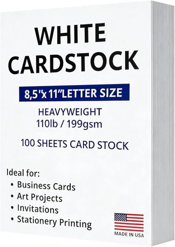 ورق طابعة فيريتاس كاردستوك، ورق نسخ أبيض، ورق كمبيوتر 8.5 بوصة × 11 بوصة، ورق متعدد الأغراض 110 رطل/199 جرامًا للمتر المربع، 100 ورقة من البطاقات، صنع في الولايات المتحدة الأمريكية in Kuwait