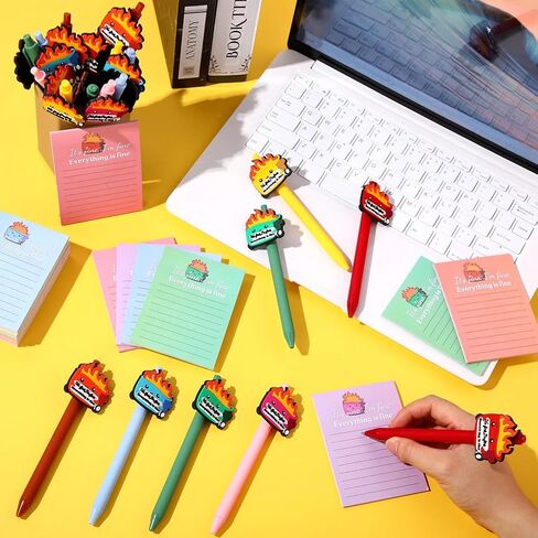 48 PCS Dumpster Fire Sticky Notes and Als Set ، 24 Pads Memo Pads 24 Homeptor Support Pens Employ Emploar Higds for stater in Saudi Arabia