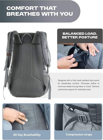 حقائب الظهر المحمول من Falcon 40 L للرجال والنساء ، وعلاج النهار غير الرسمي مع المشي لمسافات طويلة في غلاف المطر ، والرحلات ، وحقيبة السفر in Kuwait