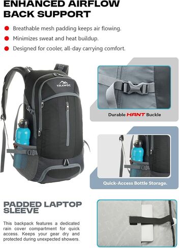 حقائب الظهر المحمول من Falcon 40 L للرجال والنساء ، وعلاج النهار غير الرسمي مع المشي لمسافات طويلة في غلاف المطر ، والرحلات ، وحقيبة السفر in Kuwait