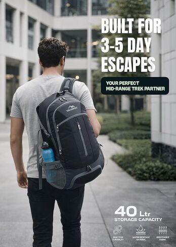 حقائب الظهر المحمول من Falcon 40 L للرجال والنساء ، وعلاج النهار غير الرسمي مع المشي لمسافات طويلة في غلاف المطر ، والرحلات ، وحقيبة السفر in Kuwait