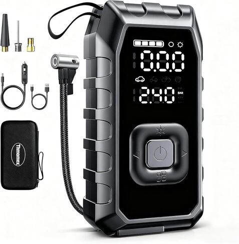 ضاغط هواء محمول منفاخ الإطارات، ضاغط هواء لاسلكي أسرع 2X، 20000 مللي أمبير و180 رطل لكل بوصة مربعة وأسطوانة مزدوجة، مضخة هواء كهربائية للمركبات الثقيلة والسيارات والدراجات النارية والدراجة والكرة (P235-09) in Kuwait