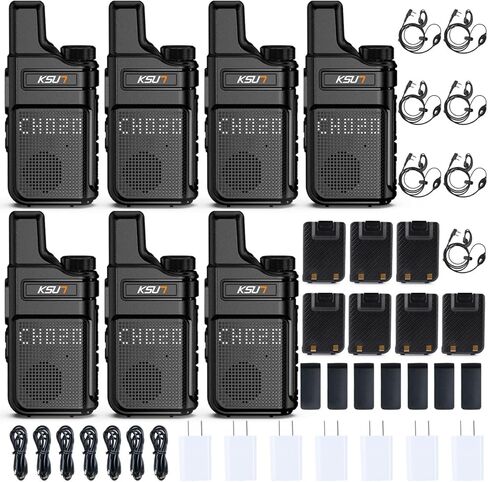 KSUN 4 Pack Walkie Talkies for Adults with Earpiece and Mic 22 FRS Channels Drop-Resistant, Dotted Matrix Display Long Range VOX 4000mAh Battery for Cruise Hiking Camping M6 in Saudi Arabia