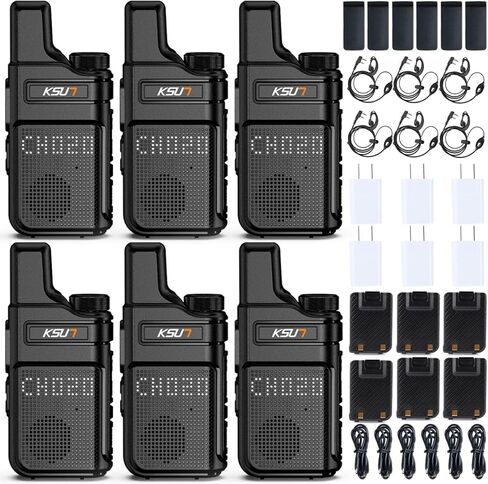 KSUN 4 Pack Walkie Talkies for Adults with Earpiece and Mic 22 FRS Channels Drop-Resistant, Dotted Matrix Display Long Range VOX 4000mAh Battery for Cruise Hiking Camping M6 in Saudi Arabia
