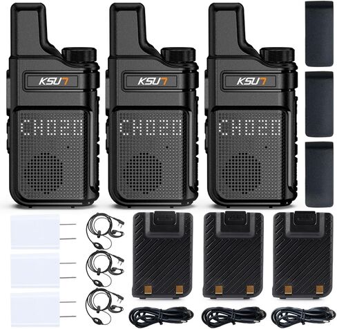 KSUN 4 Pack Walkie Talkies for Adults with Earpiece and Mic 22 FRS Channels Drop-Resistant, Dotted Matrix Display Long Range VOX 4000mAh Battery for Cruise Hiking Camping M6 in Saudi Arabia