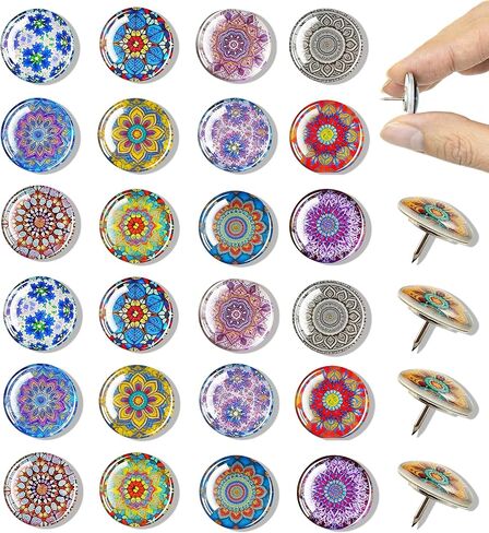 24Pcs Push Pins,Decorative Push Pins for Bulletin Board,Thumb Tacks for Cork Board, Cork Board Thumbtacks, Decorative Thumb Tacks for Class Organisation,Home,Office Decor(Marble Pattern) in Kuwait