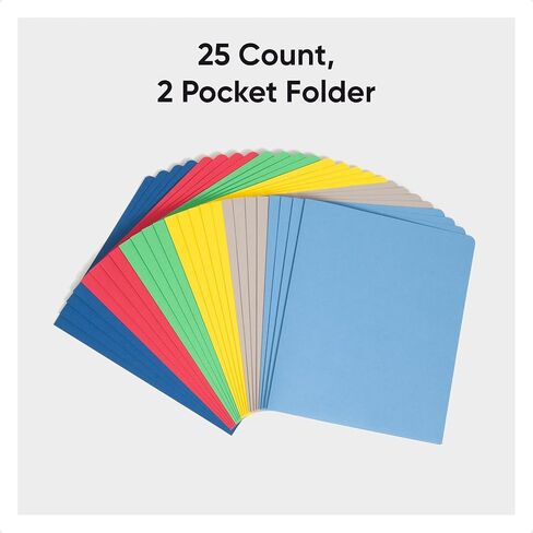 Smead Two-Pocket Heavyweight Folder, Letter Size, Assorted Colors, 25 per Box (87850) in Saudi Arabia
