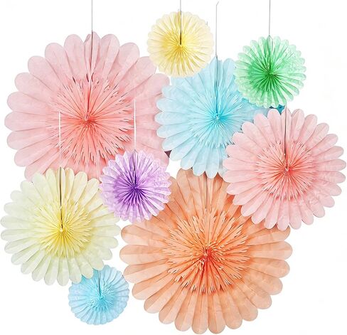 PAPER JAZZ Hanging Flowers Paper Fans Birthday Party Decorations Happy Birthday Banners Schoolgirl Classroom Decor Sets Classroom Wall Decor Ceiling Fans Decorations in Kuwait