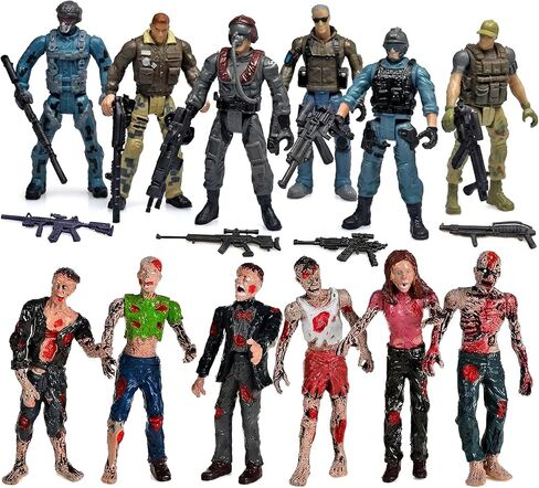 مجموعة أرقام العمل 12 PCS ، شخصيات جندي القوة الخاصة ، القتال مع شخصيات زومبي ميتة وشخصيات مرتزقة للأطفال (الزومبي والمرتزقة) in Kuwait