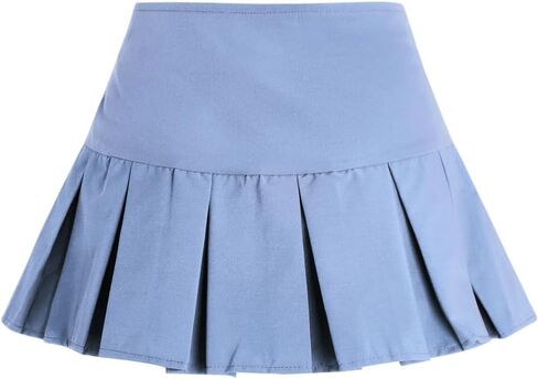 تنورة Milumia النسائية الكاجوال بأزرار أمامية وخصر عالٍ من قماش الدنيم الصغير وسحاب على الجسم in Kuwait